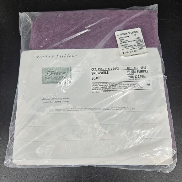 JCPenney Home Collection Snowvoile Scarf Plum Purple Window Valance 59x216 USA - Picture 6 of 6